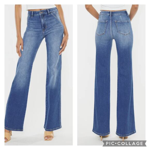 KanCan Celia High Rise Ultra Wide Flare Jeans Size 31 - Picture 1 of 6